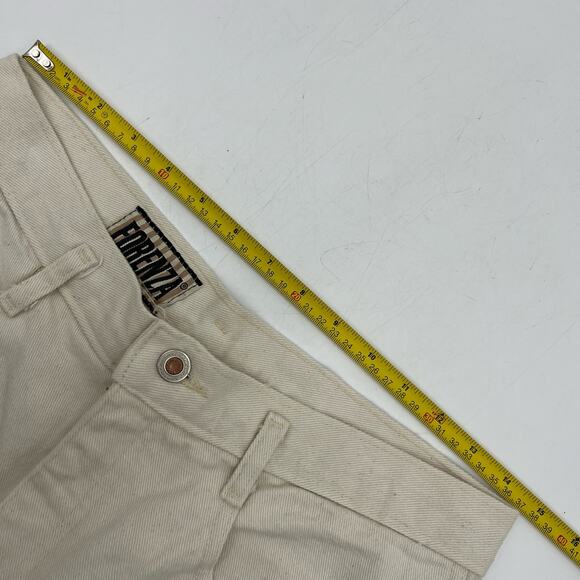 Vintage Forenza Ivory Denim Jeans Tapered Leg High Waisted 90s - Picture 7 of 9